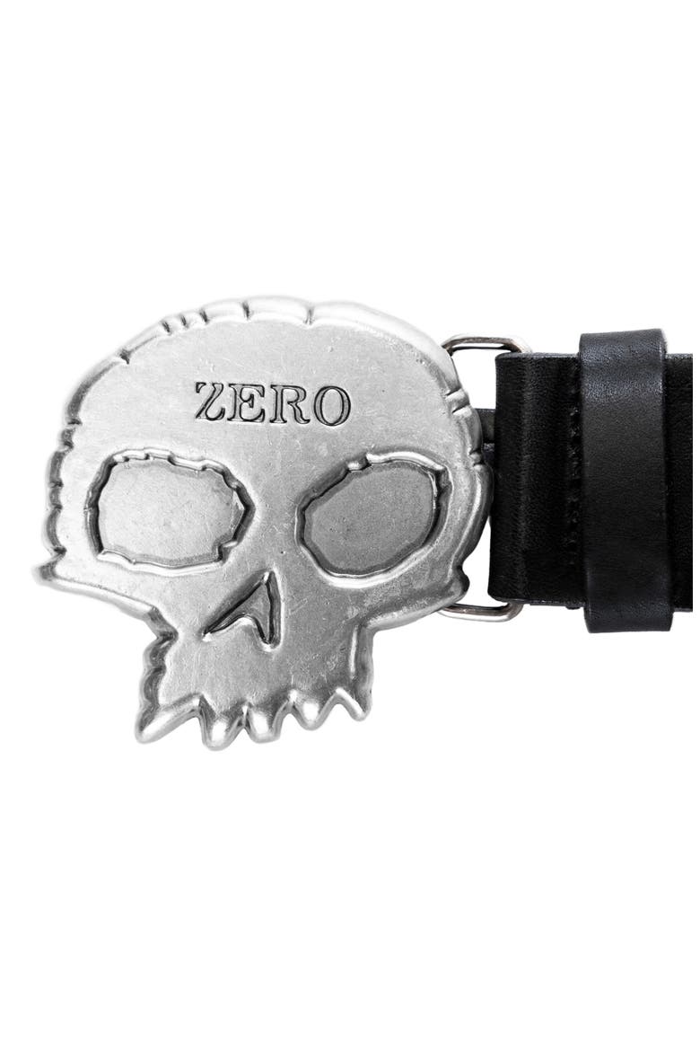 X Zero Skateboards Studded Leather Belt, Alternate, color, BLACK