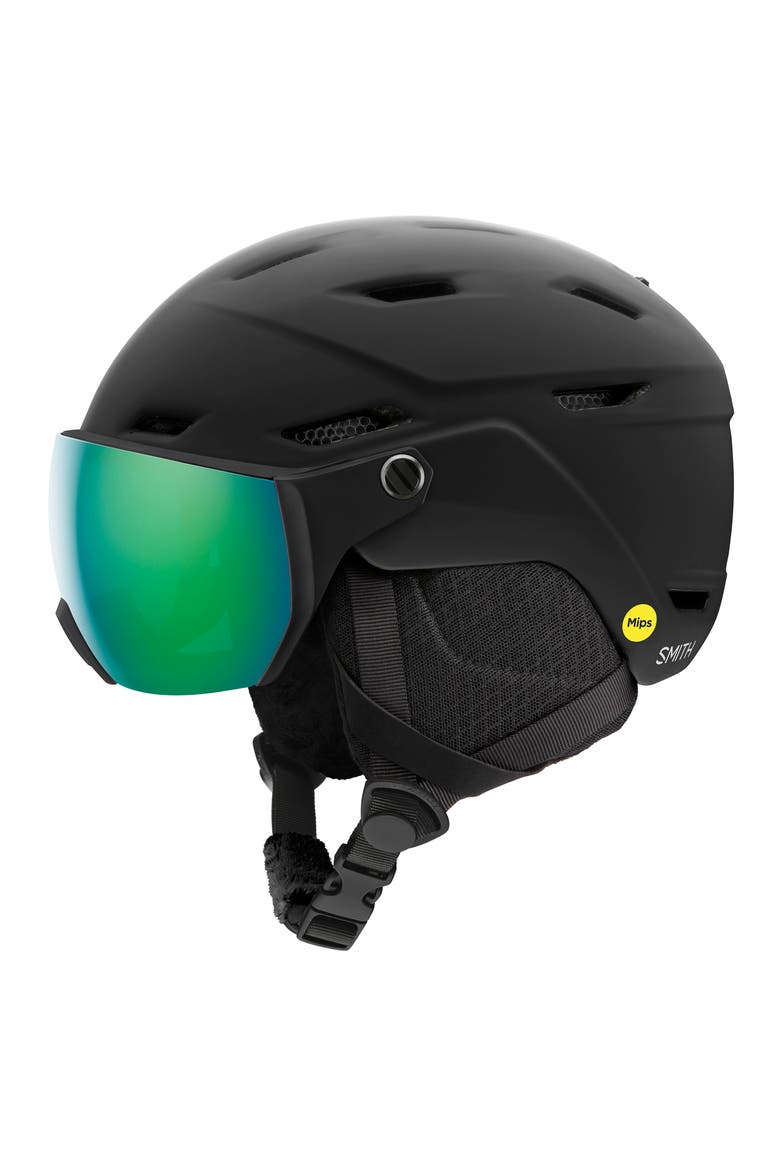 Survey Jr. Kids' Snow Helmet with MIPS, Main, color, MATTE BLACK / GREEN MIRROR