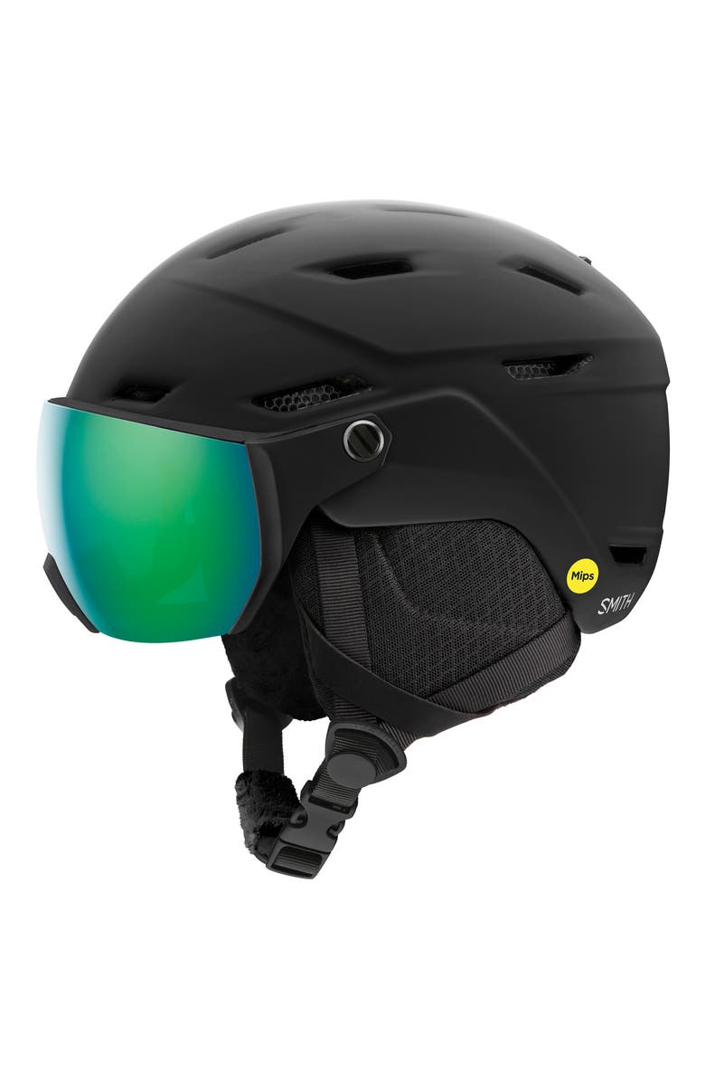Smith Survey Jr. Kids' Snow Helmet with MIPS, Main, color, Matte Black / Green Mirror