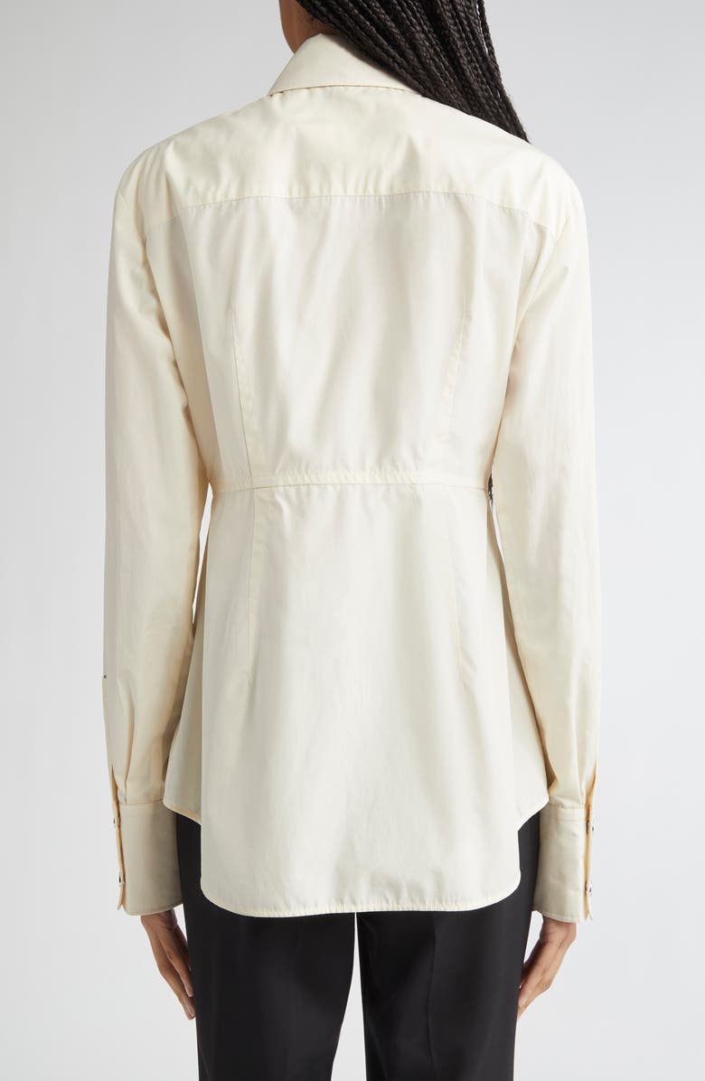 SPORTMAX Azoto Peplum Snap-Up Shirt, Alternate, color, Ivory