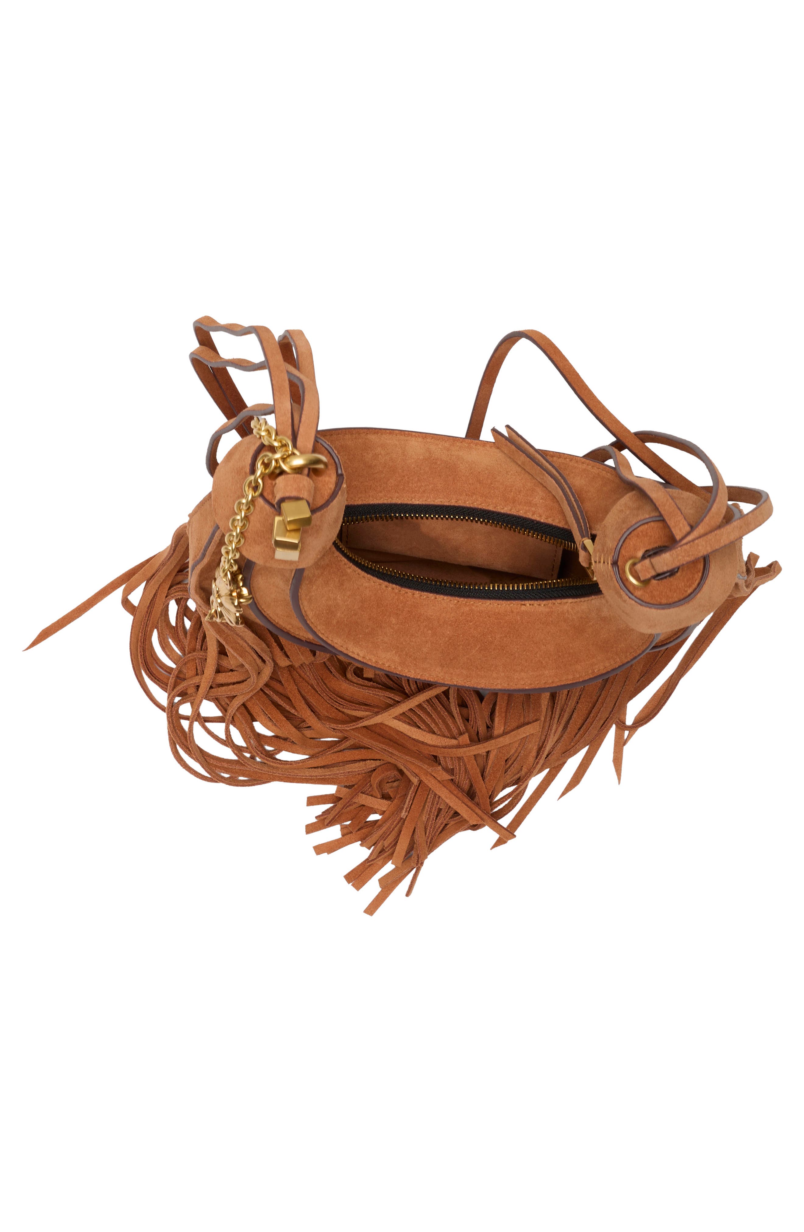 Fringe Leather Hobo Bag, Alternate, color, CUOIO