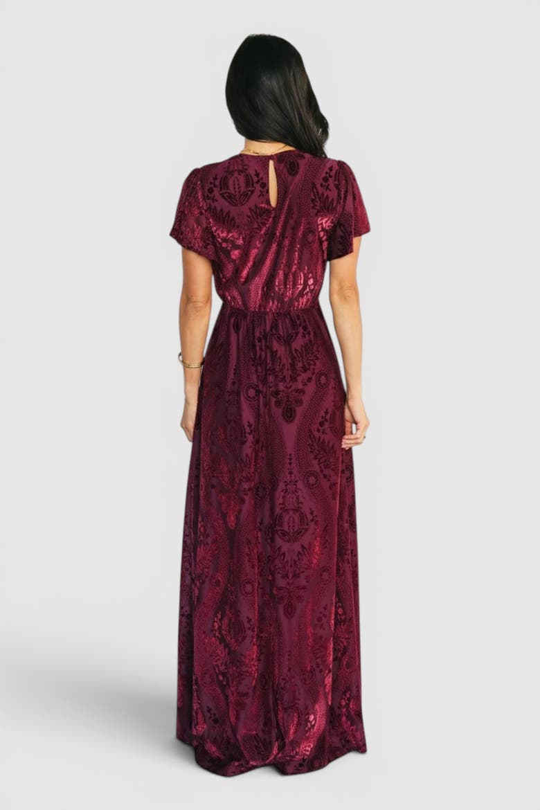 Kimberly Velvet Maxi Dress, Alternate, color, Wine