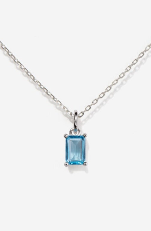 Silver Birthstone Necklace