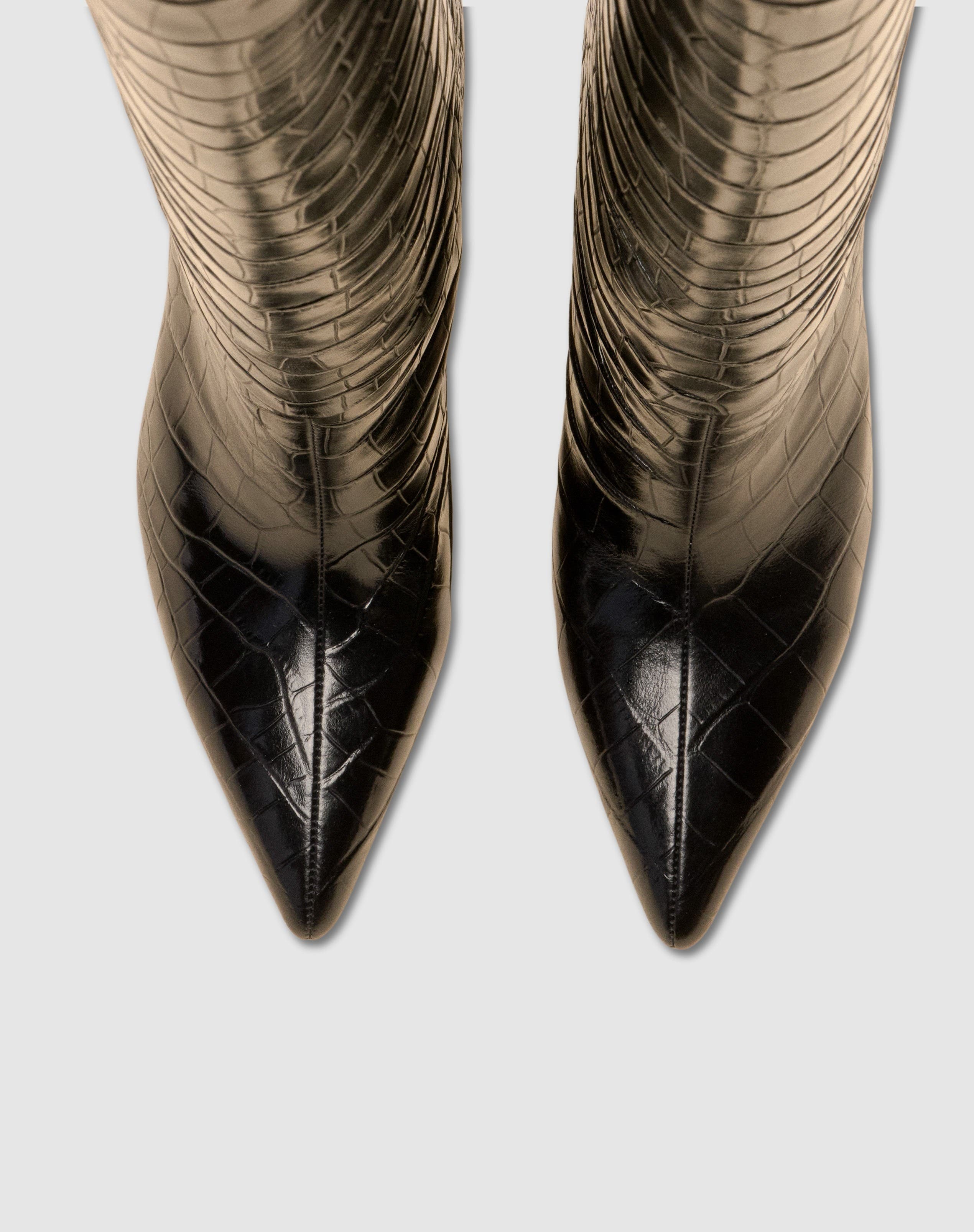 MI/MAI Wassily Croc-style Long Boot, Alternate, color, Black