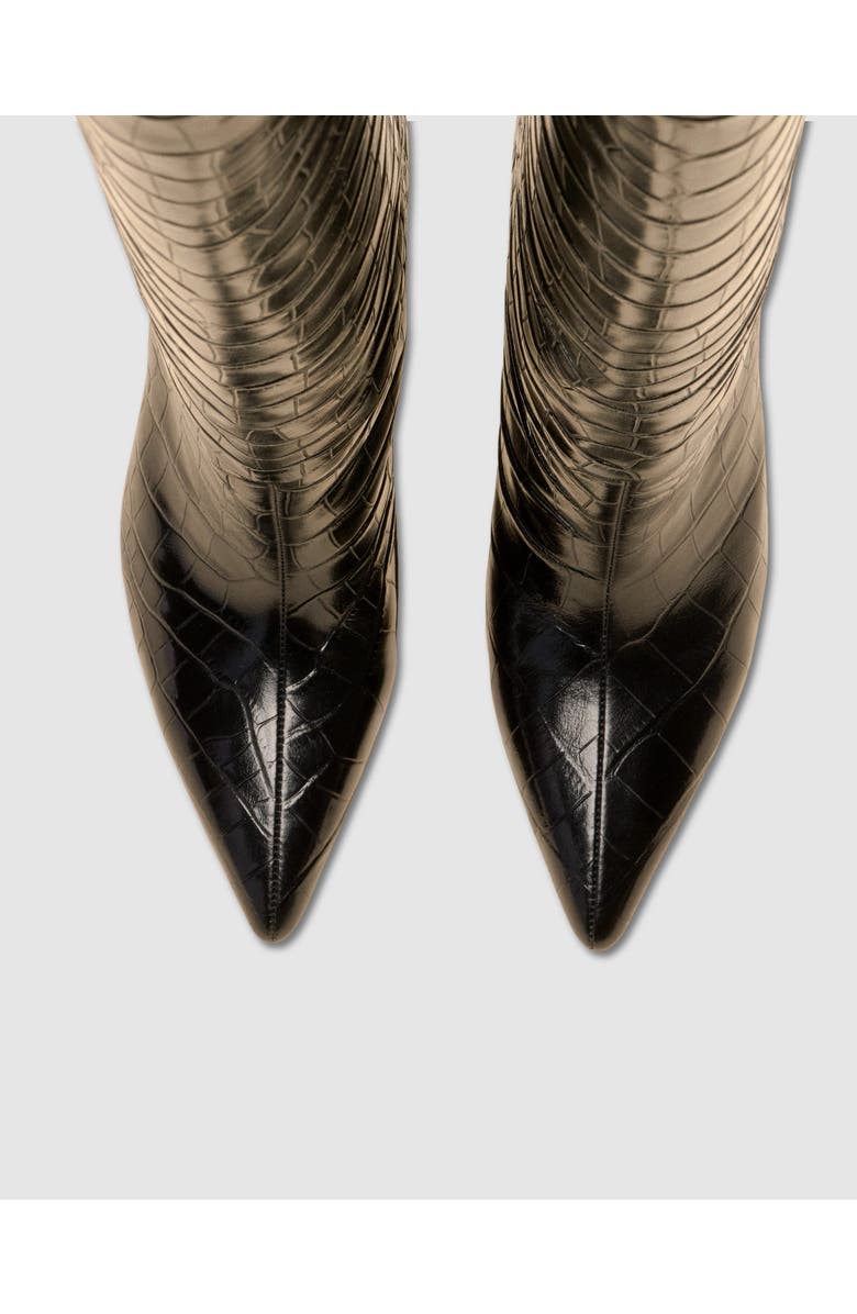 MI/MAI Wassily Croc-style Long Boot, Alternate, color, Black