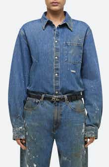 Helmut Lang Snap Front Denim Shirt Jacket