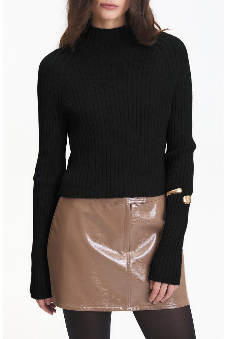 Randy Rib Crop Sweater, Main, color, BLACK