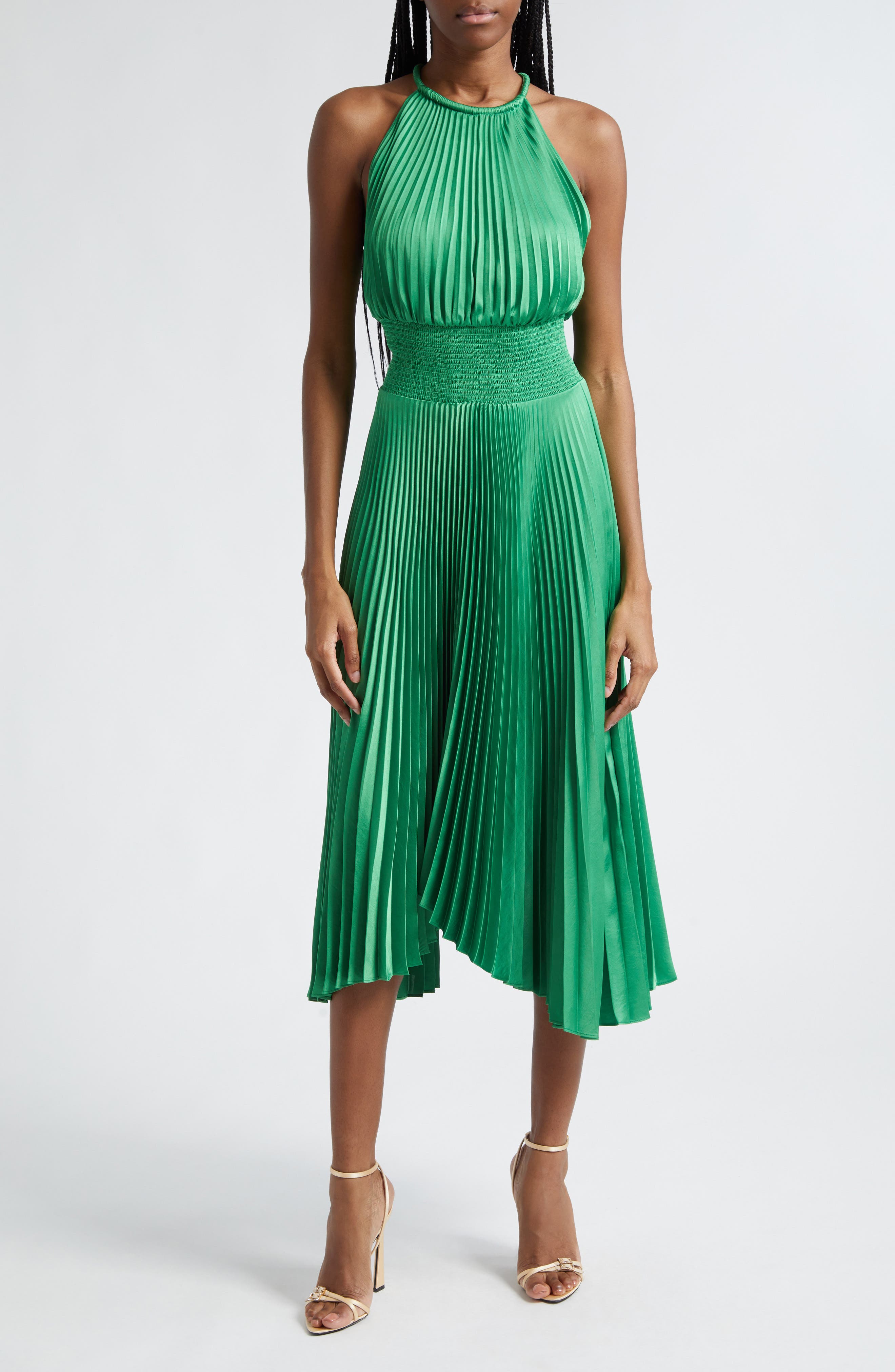 A.L.C. Renzo II Pleated Sleeveless Midi Dress