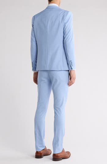 Skinny Fit Solid Stretch Three Piece Suit