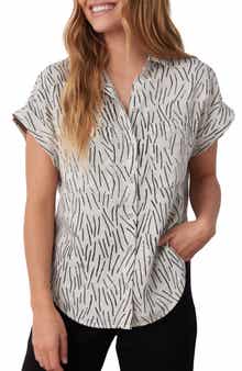 Cloth & Stone Print Linen Button-Up Shirt