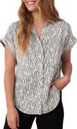 Cloth & Stone Print Linen Button-Up Shirt