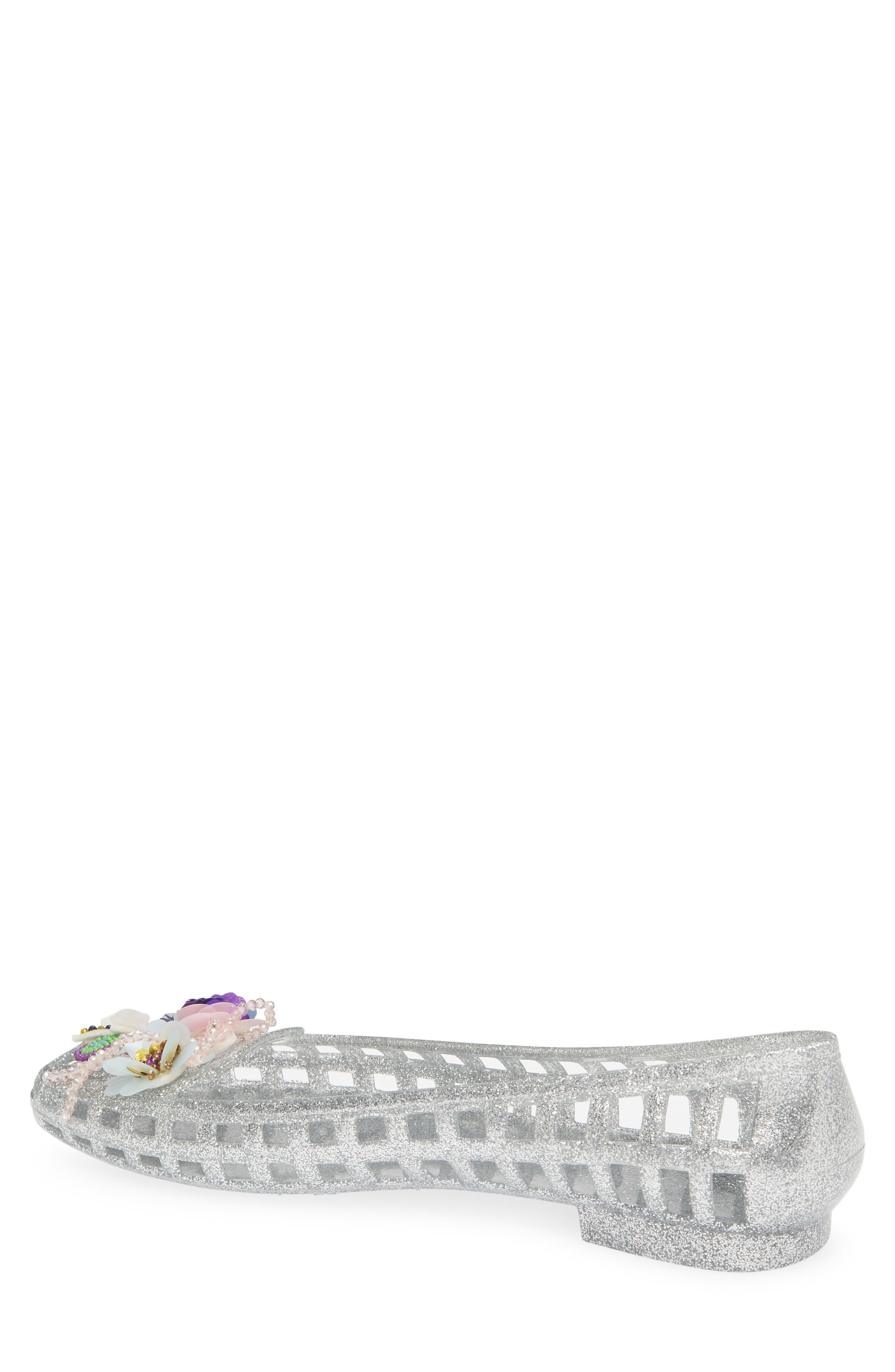 HEAVENLY JELLY Dazzla Jelly Ballet Flat, Alternate, color, Silver