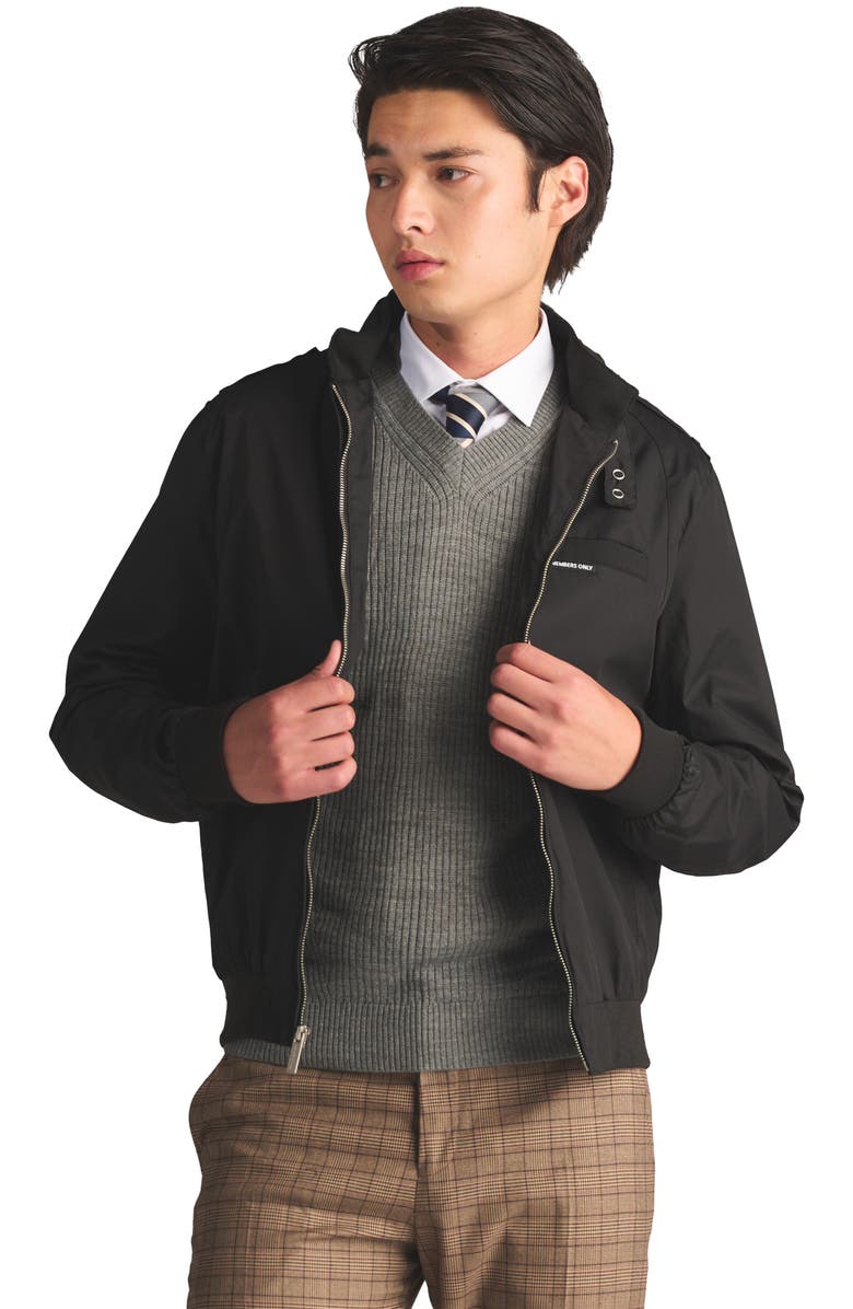 Members Only Classic Iconic Racer Jacket, Main, color, Black