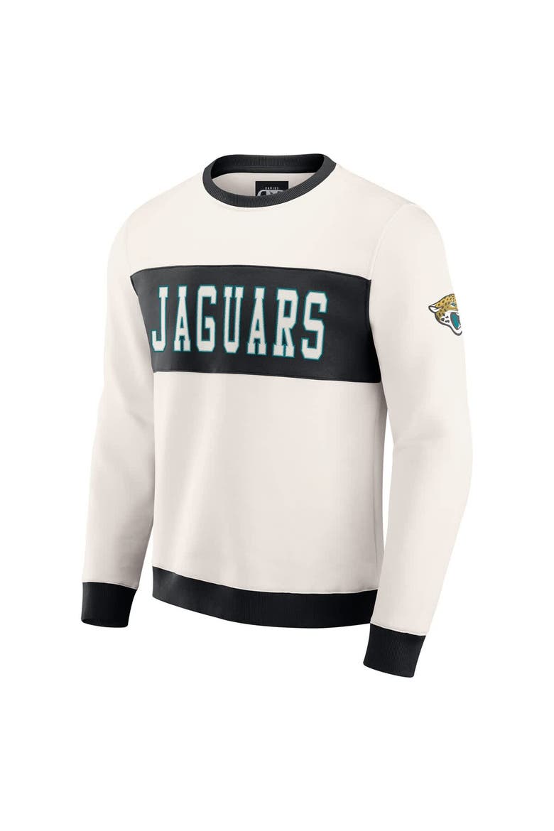 Men's Darius Rucker Collection by Fanatics  Cream Jacksonville Jaguars Colorblock Pullover Sweatshirt, Alternate, color, Cream
