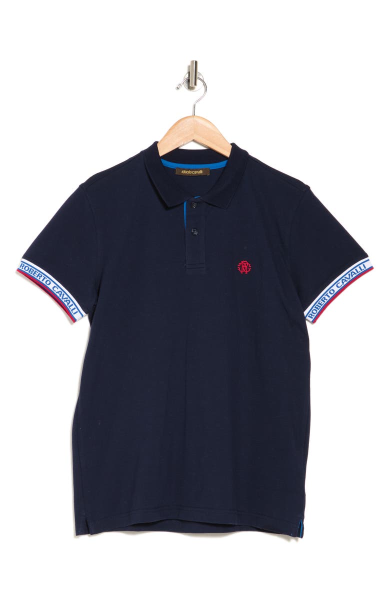Roberto Cavalli Embroidered Crest Logo Cotton Polo, Alternate, color,