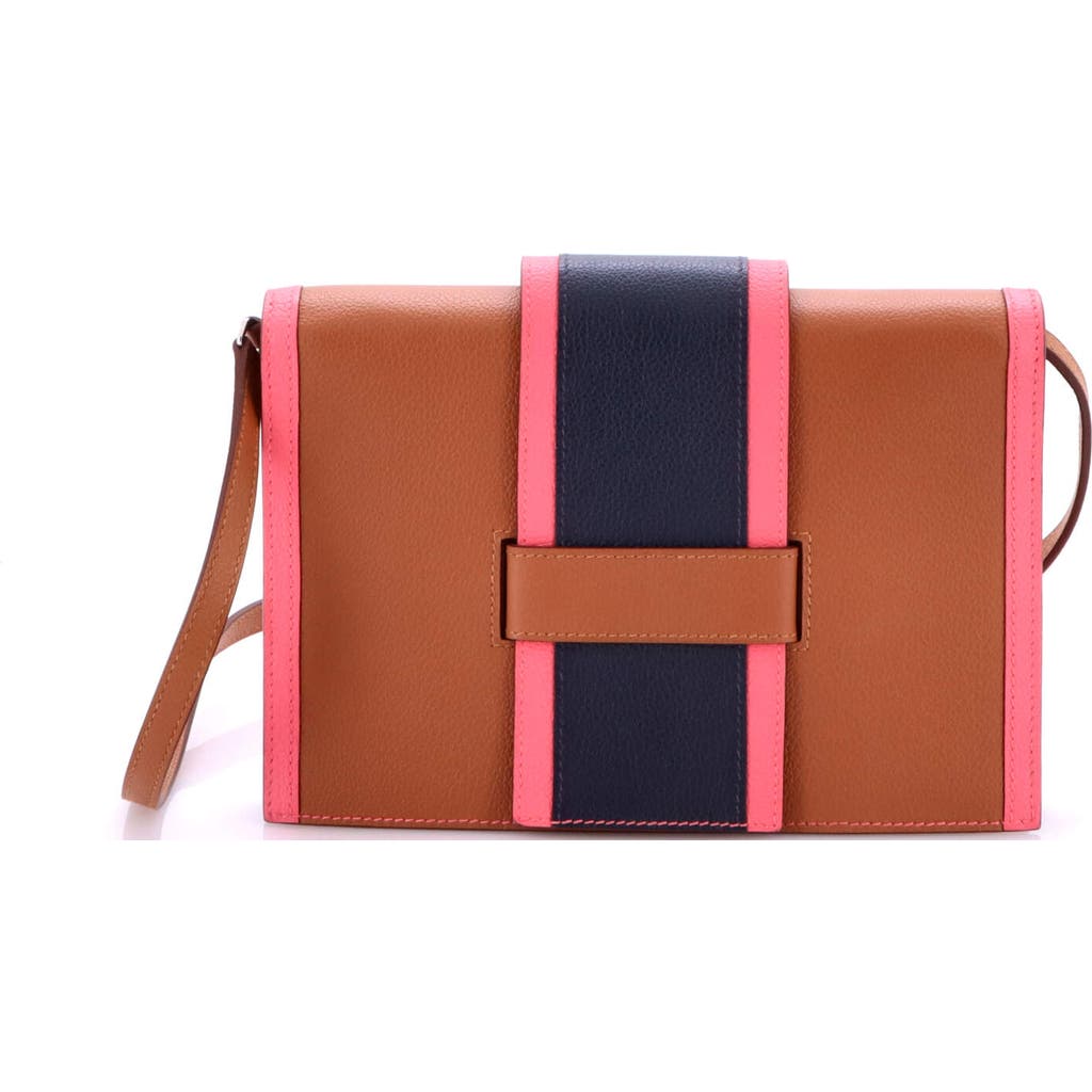 Pre-owned Hermes Hermes H Passant Clutch Shoulder Bag Evercolor In Gold
