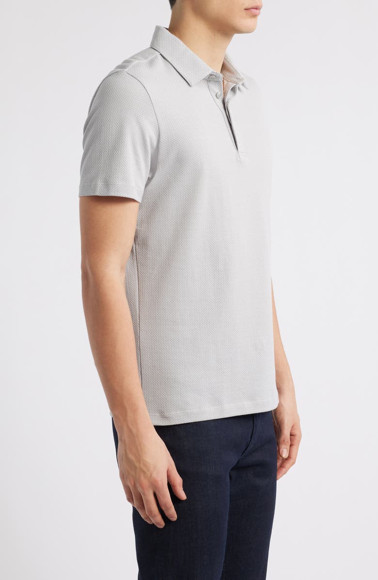 Robert Barakett Creston Micropattern Jacquard Polo, Alternate, color, Pearl