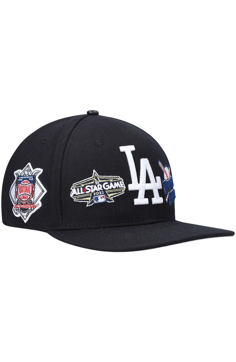 PRO STANDARD Men's Pro Standard Black Los Angeles Dodgers All-Star Multi Hit Wool Snapback Hat, Alternate, color, 