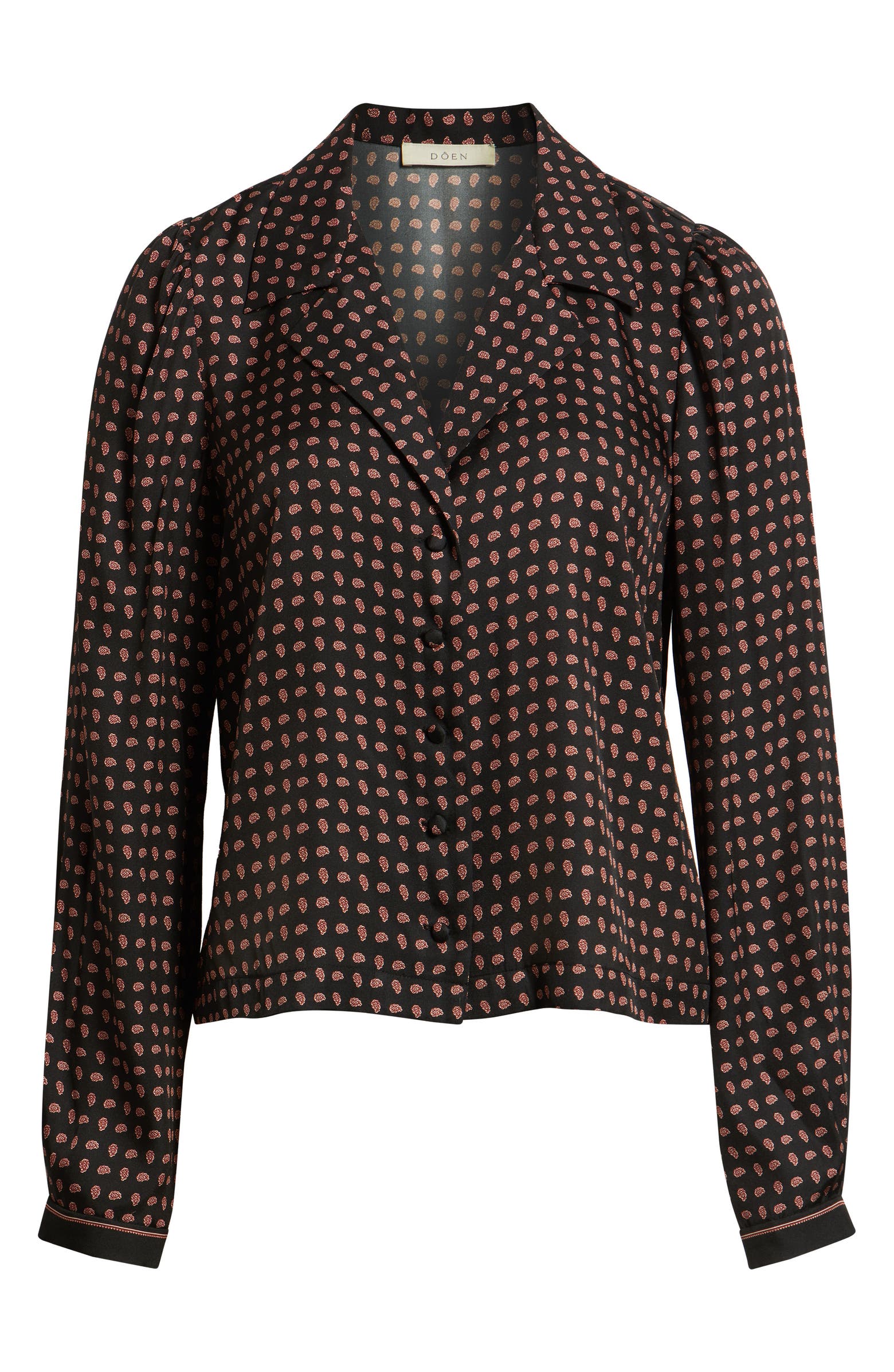 DÔEN Juliana Paisley Print Silk Blend Button-Up Shirt | Nordstrom