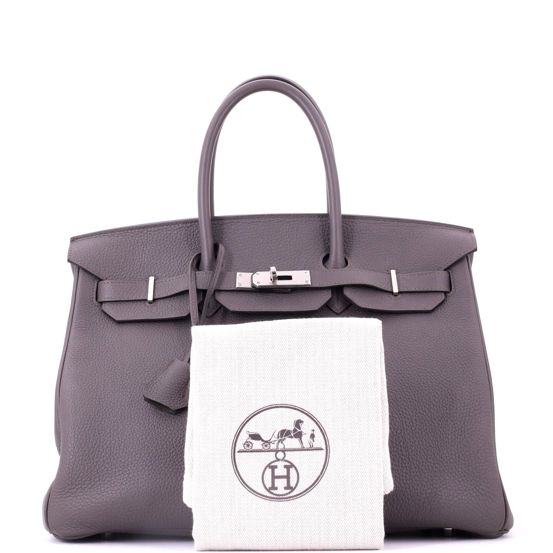 Pre-Owned Hermes Birkin Handbag Grey Togo with Palladium Hardware 35, Alternate, color, Etain