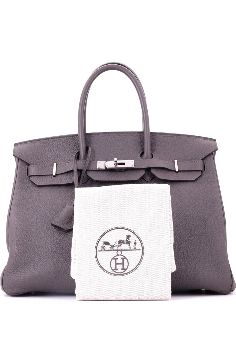 Pre-Owned Hermes Birkin Handbag Grey Togo with Palladium Hardware 35, Alternate, color, Etain