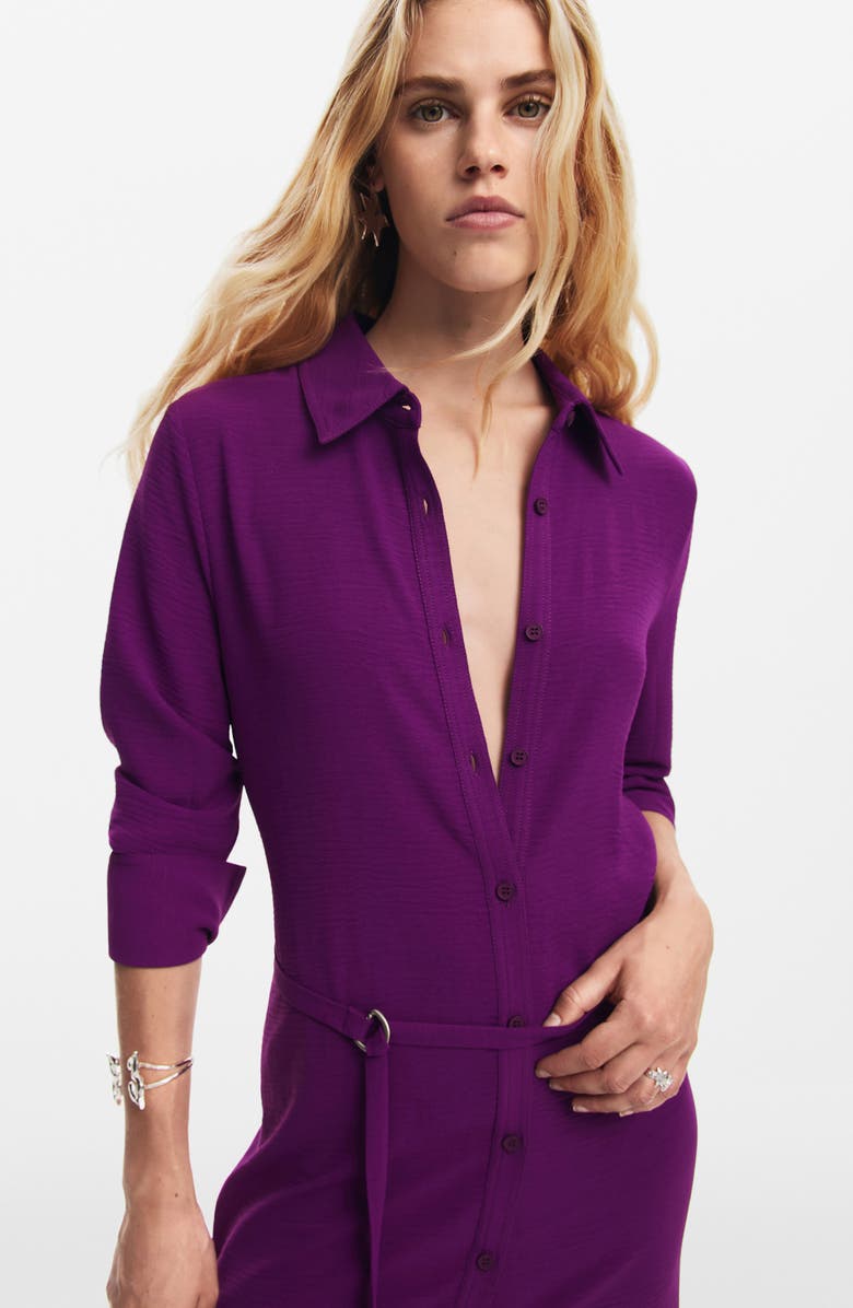 Desigual Washington Long Sleeve Shirtdress, Alternate, color, Purple