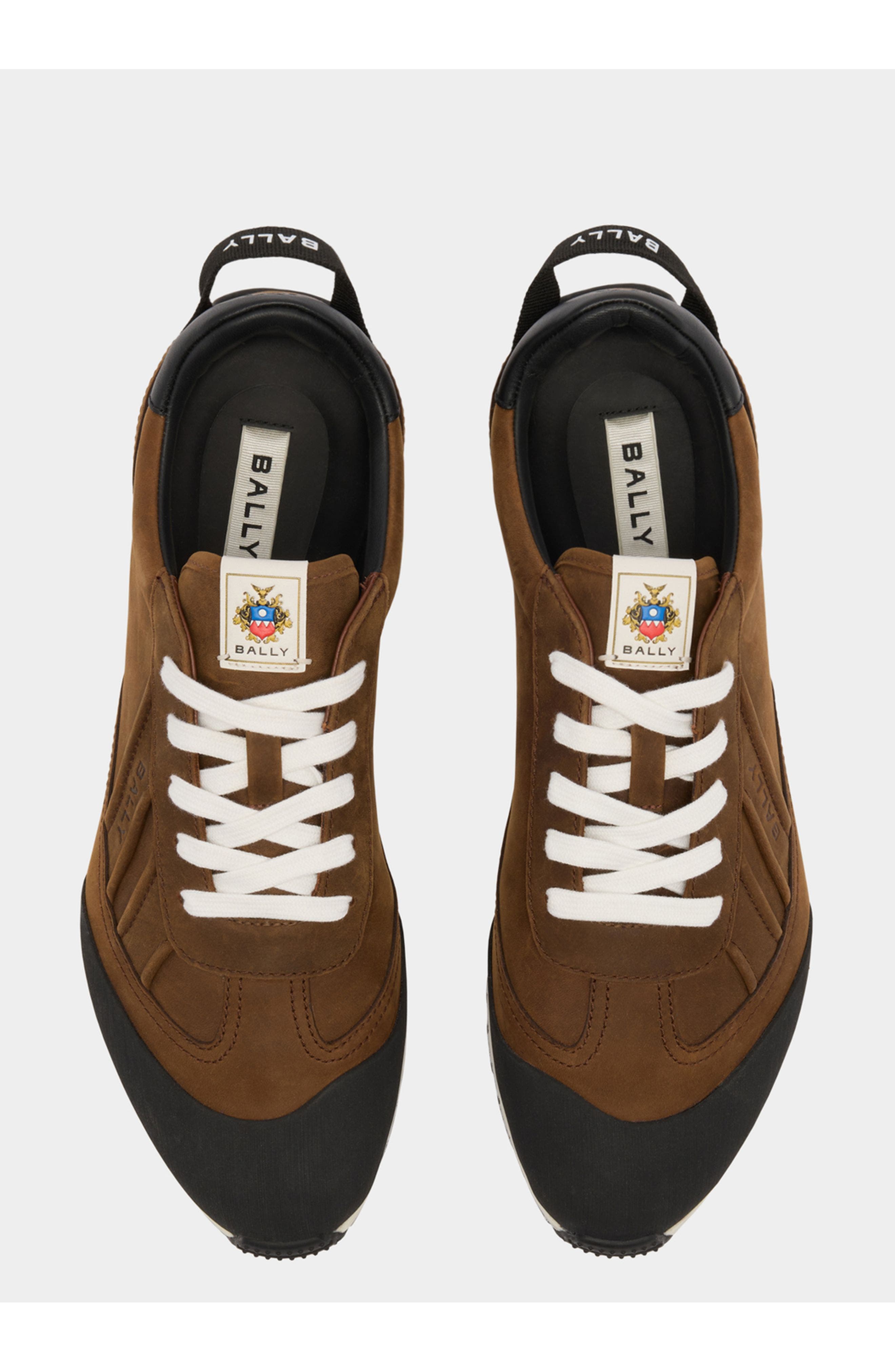 Bally Quarry Sneaker in Leather, Alternate, color, Brown