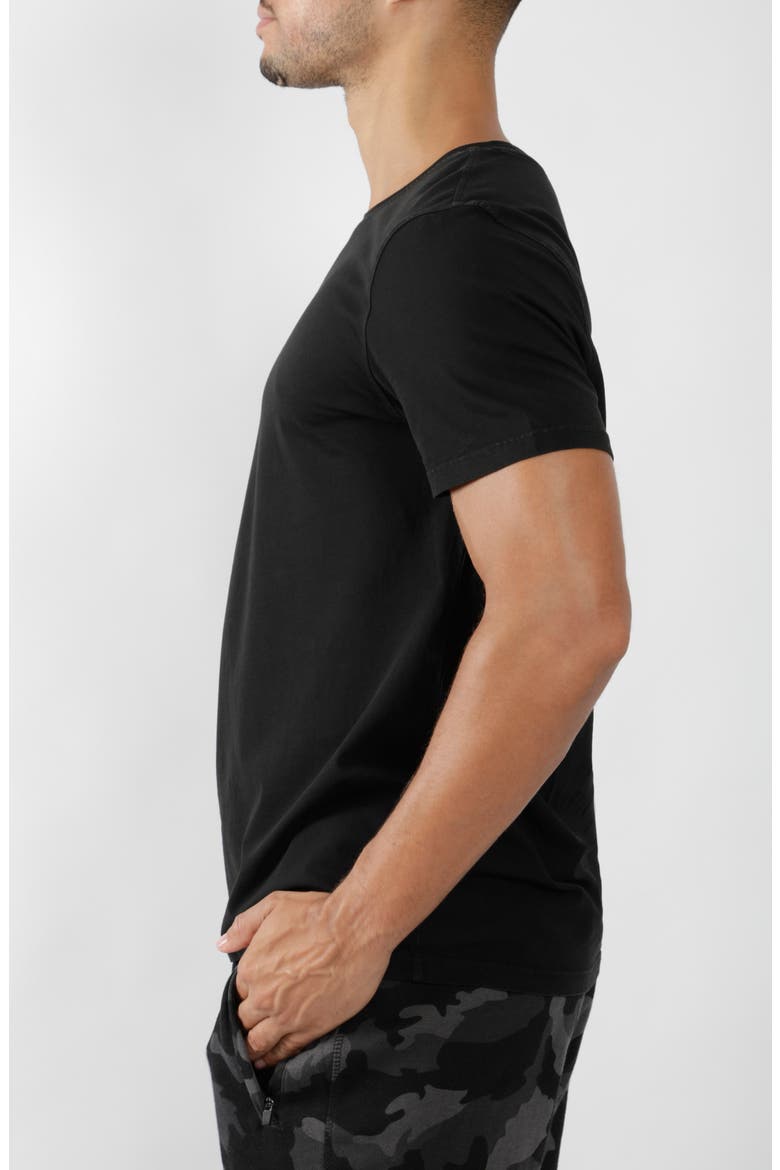 Stone Washed Stretch Pima Cotton T-Shirt, Alternate, color, BLACK