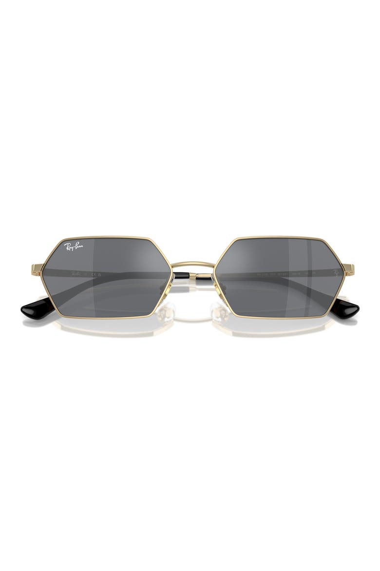 55mm Yevi Rectangular Sunglasses, Alternate, color, LIGHT GOLD
