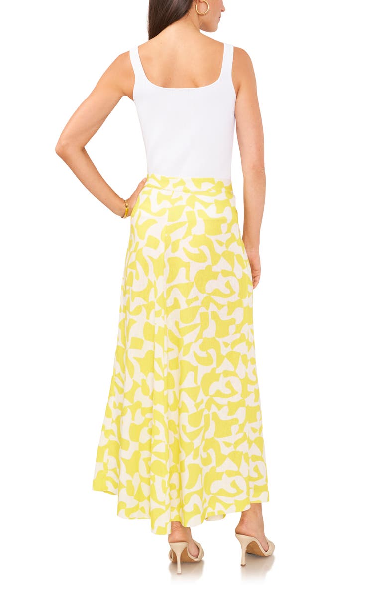 Vince Camuto Center Seam Linen Blend A-Line Skirt, Alternate, color, 