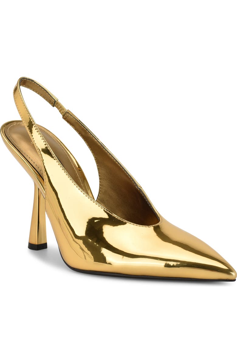 Nine West Kates Slingback Pointed Toe Pump, Main, color, Bronze Gold