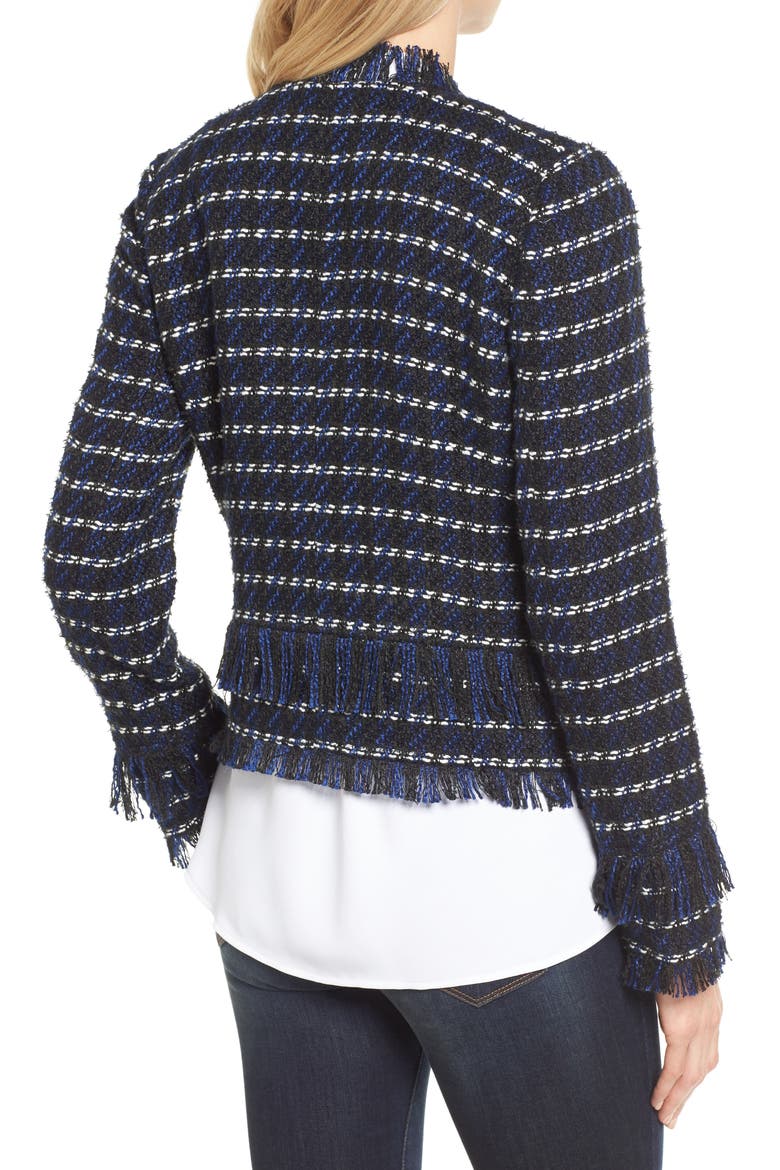 Raw Edge Tweed Jacket, Alternate, color, BLACK- NAVY TWEED