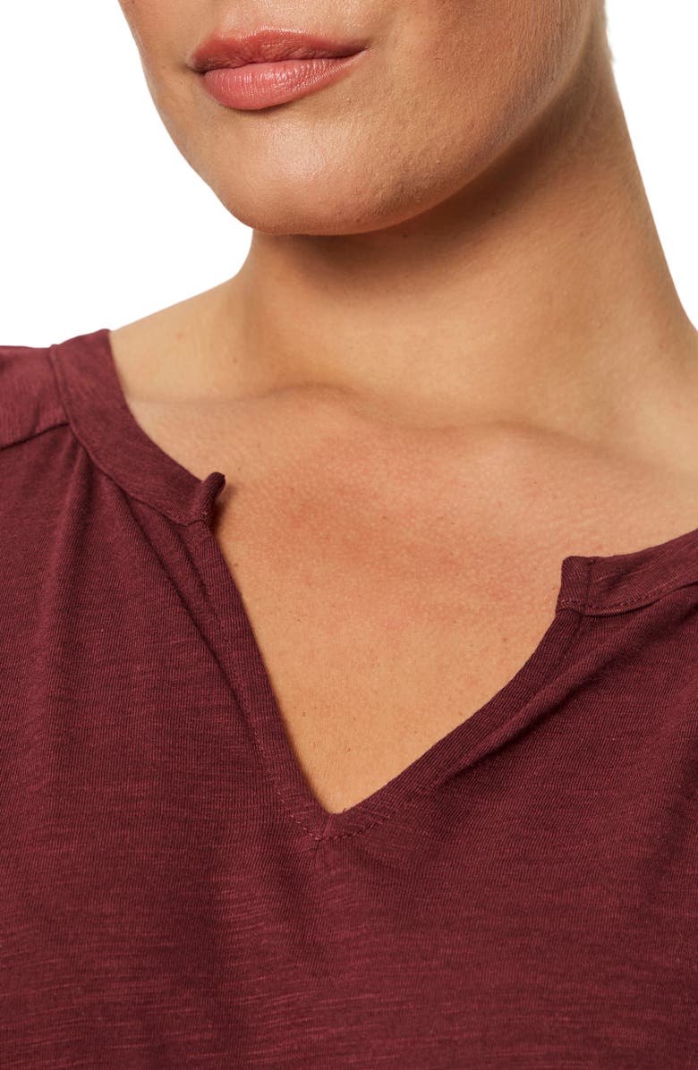 Sanctuary Notch V-Neck Cotton Blend T-Shirt, Alternate, color, Night Berr