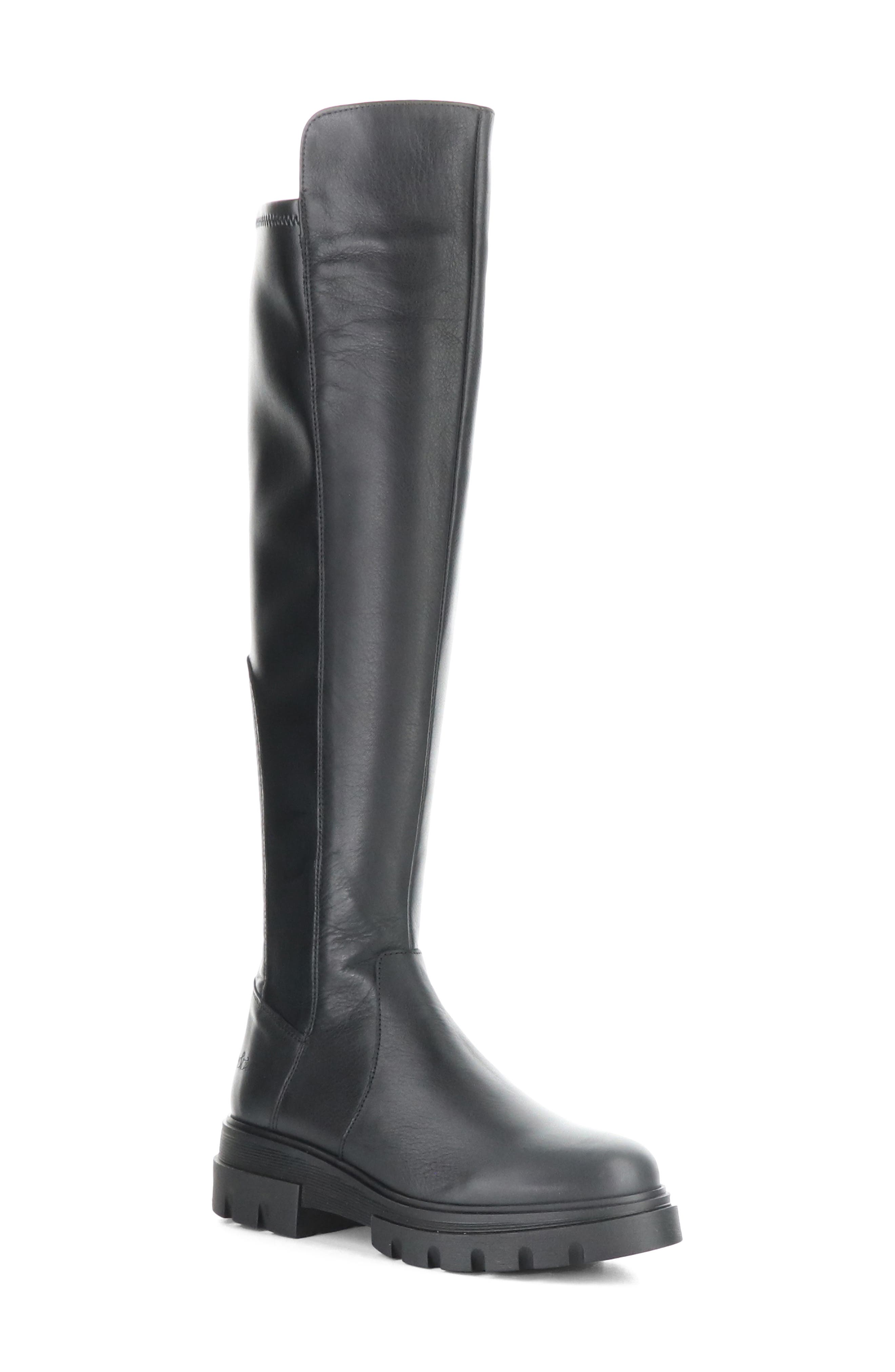 Bos. & Co. Fifth Waterproof Knee High Boot, Main, color, Black Feel/ Nappa Stretch