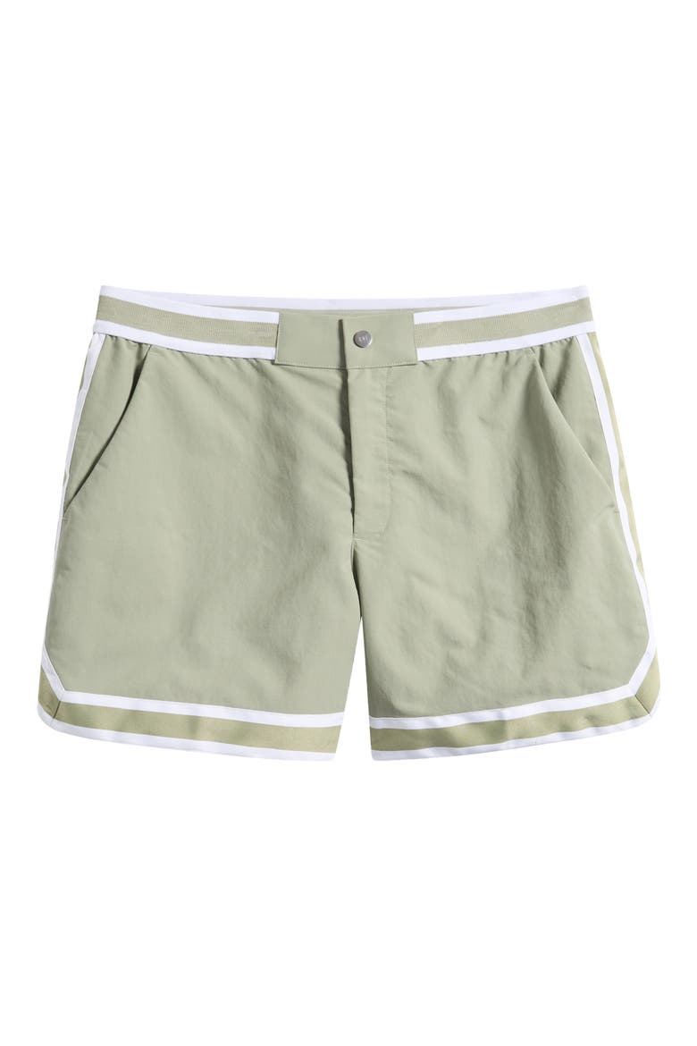 Baller Recycled Nylon Swim Trunks, Main, color, SAGE-16