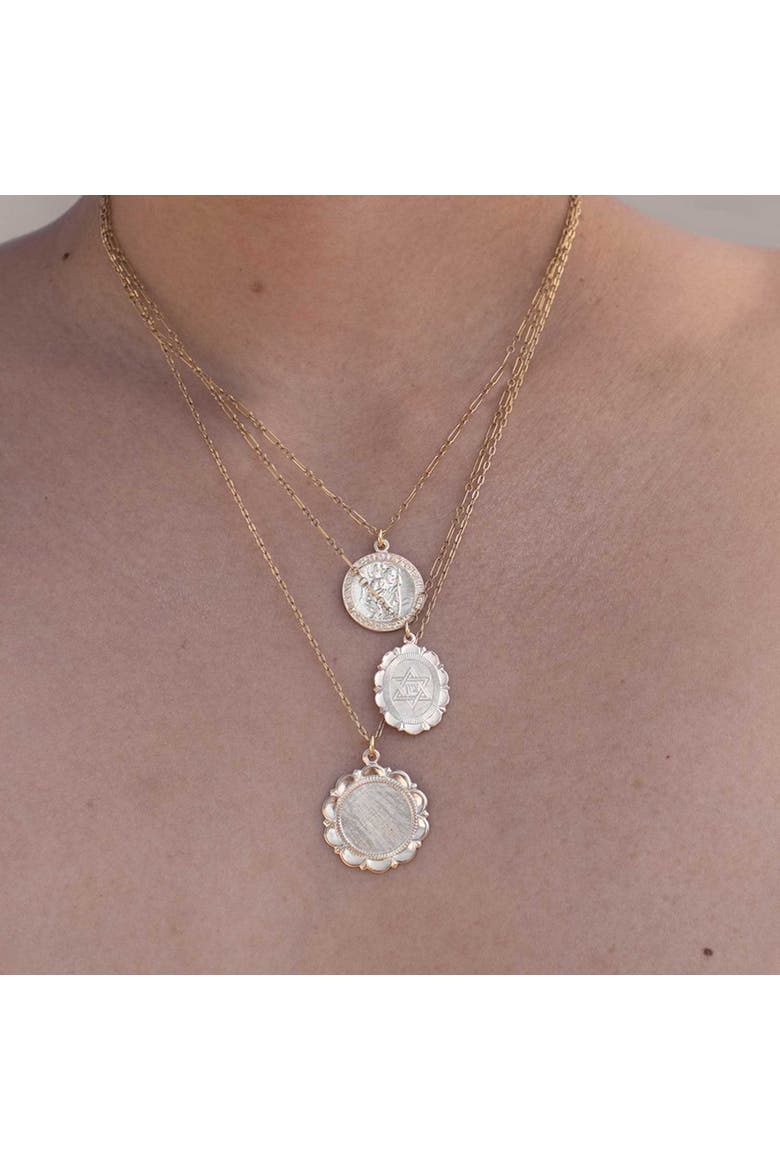 Star Of David Gold Charm Necklace, Alternate, color, Gold