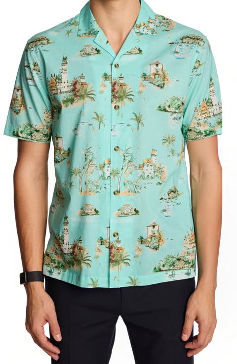 Island Print Camp Shirt
