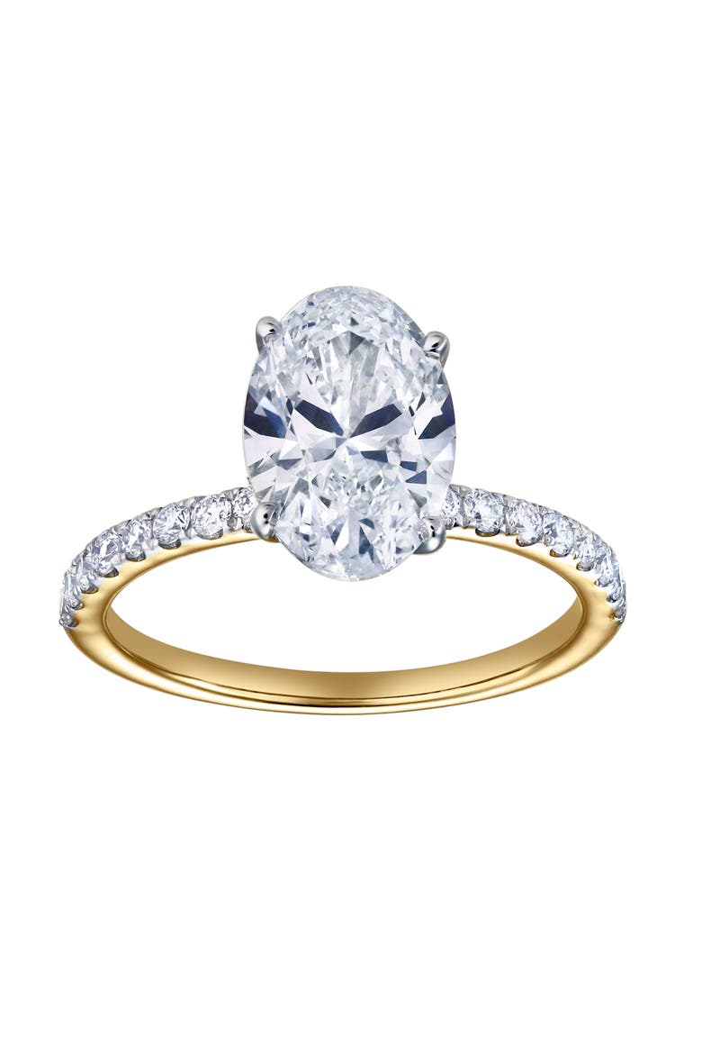 Adriana 14K Yellow Gold Oval Lab Grown Diamond Hidden Halo Engagement Ring - 2.35 Ct, Main, color, 14K Yellow Gold