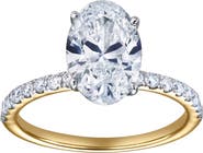 LuvMyJewelry Adriana 14K Yellow Gold Oval Lab Grown Diamond Hidden Halo Engagement Ring - 2.35 Ct