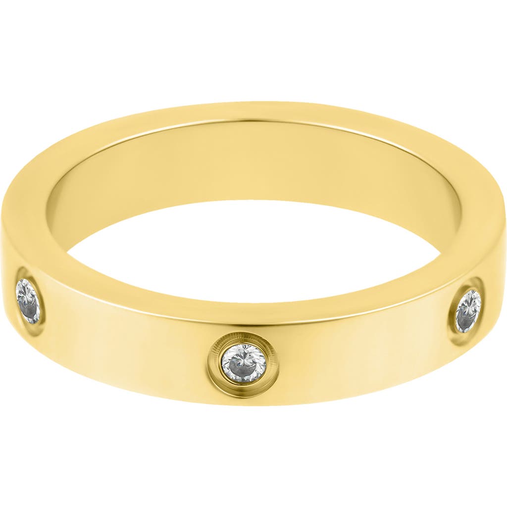 Adornia Tarnish Resistant 18k Gold Plated Pave Eternity Band Ring In Gold