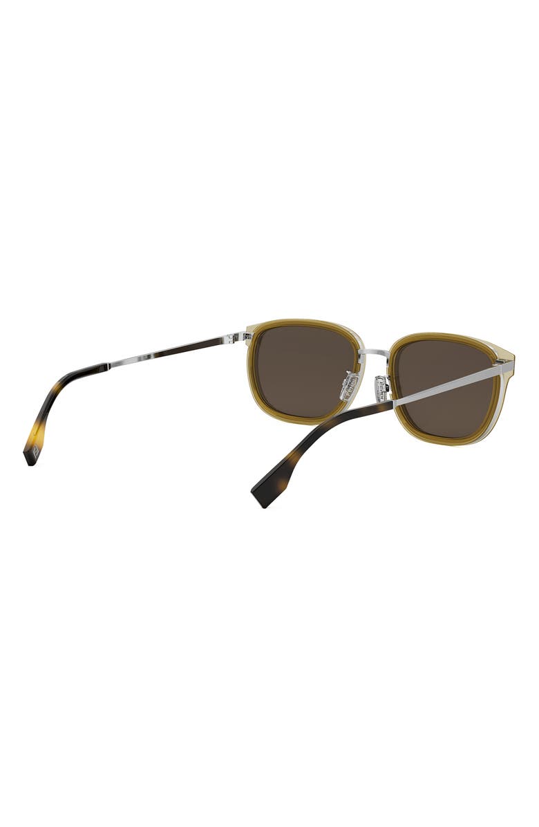 Fendi Travel 55mm Oval Sunglasses, Alternate, color, Shiny Yellow / Brown