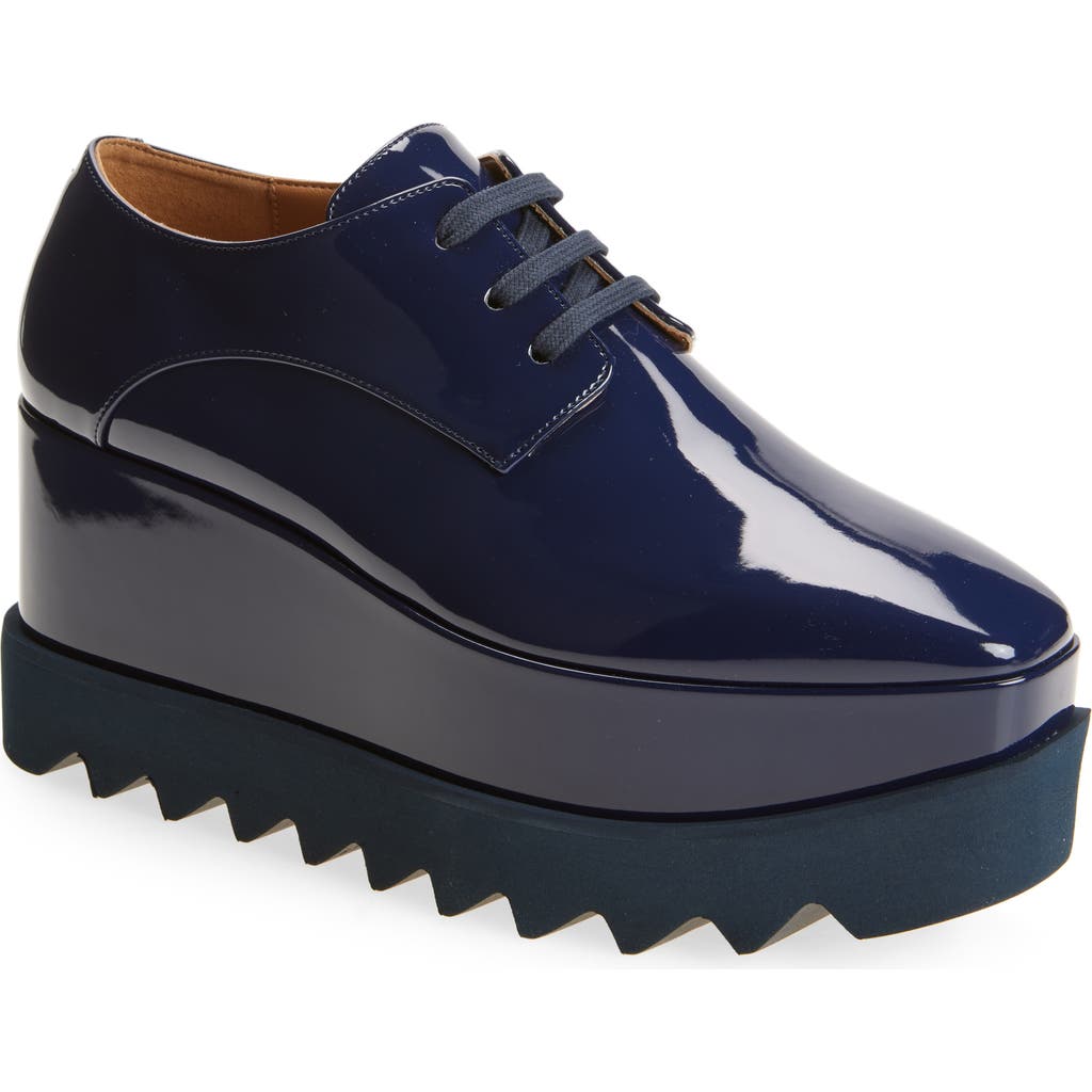 Stella Mccartney Sneakelyse Patent Platform Sneaker In Blue