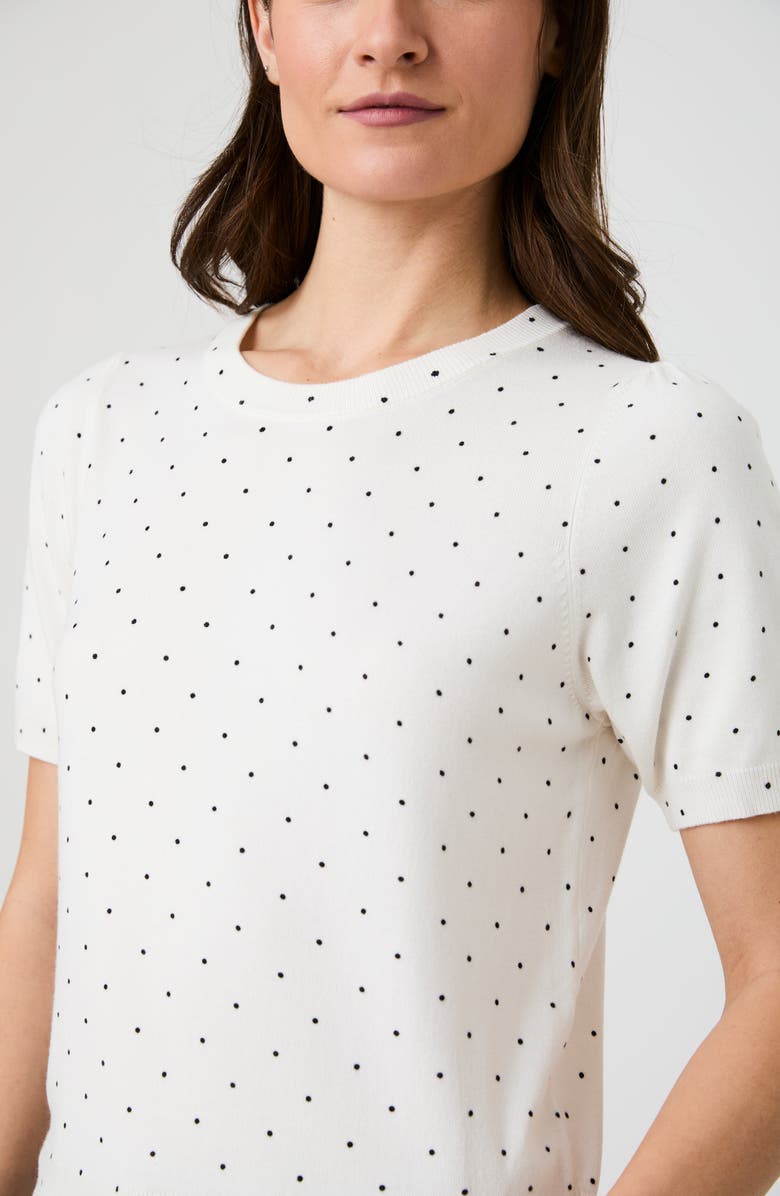 French Connection Polka Dot T-Shirt, Alternate, color, Cream/ Black Dots