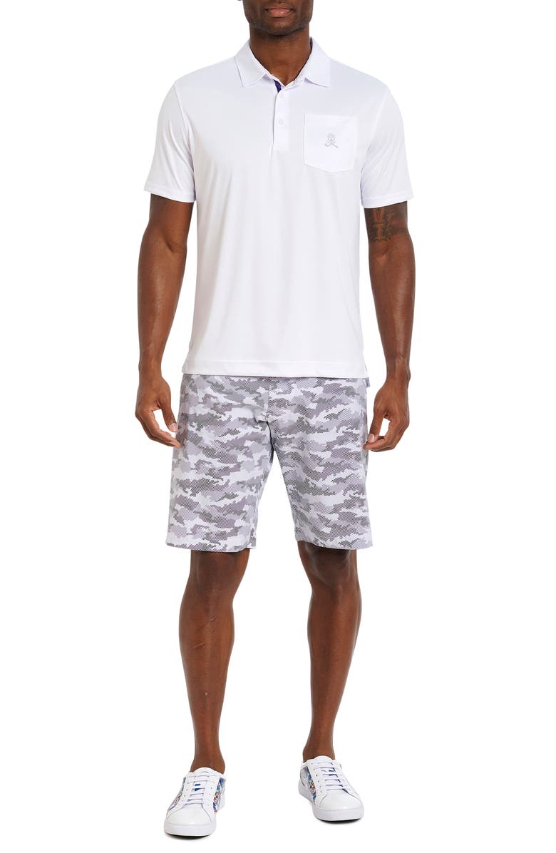 Robert Graham Blade Iron Print Golf Polo, Alternate, color,
