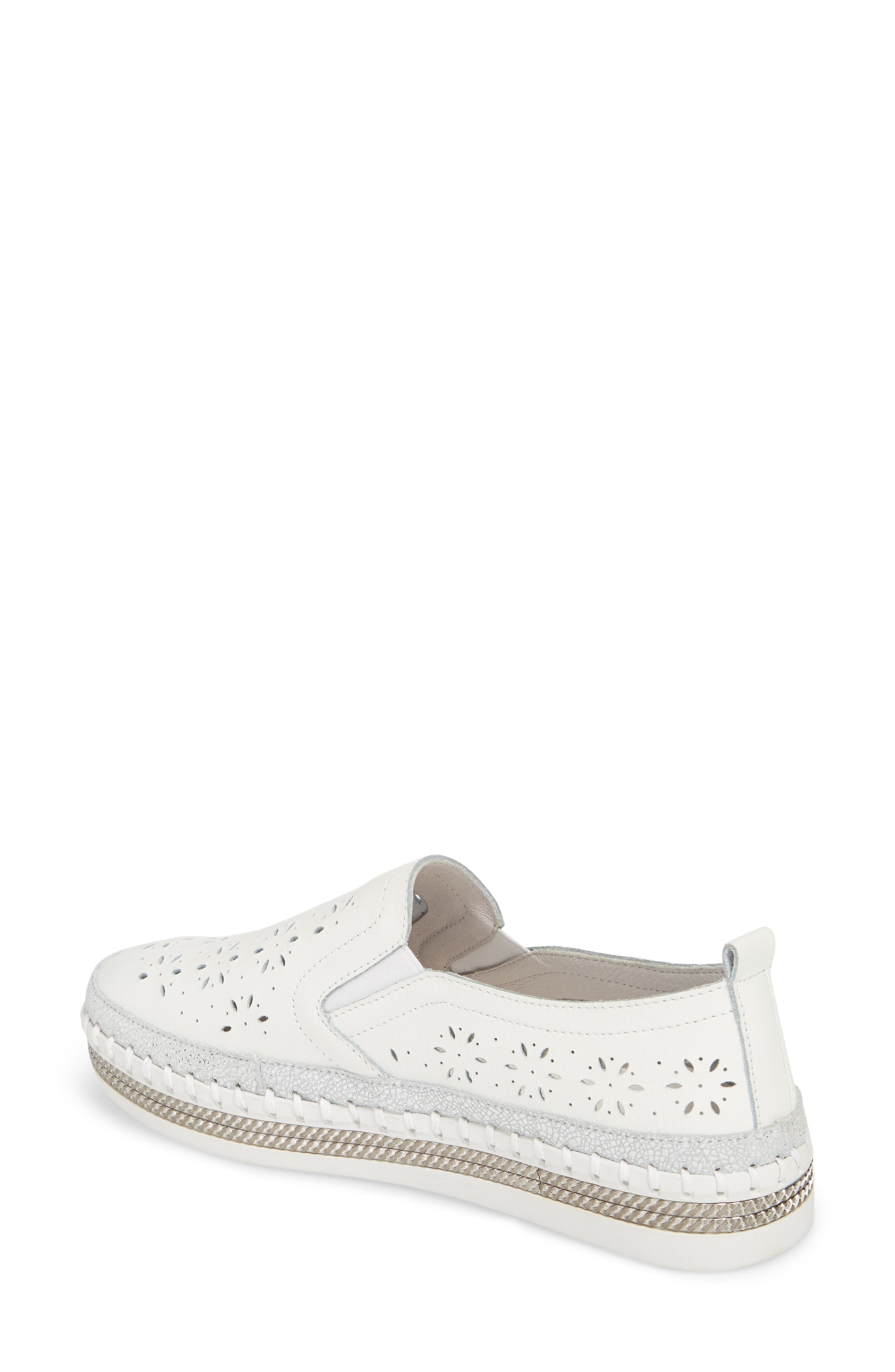 Perforated Slip-On Sneaker, Alternate, color, WHITE