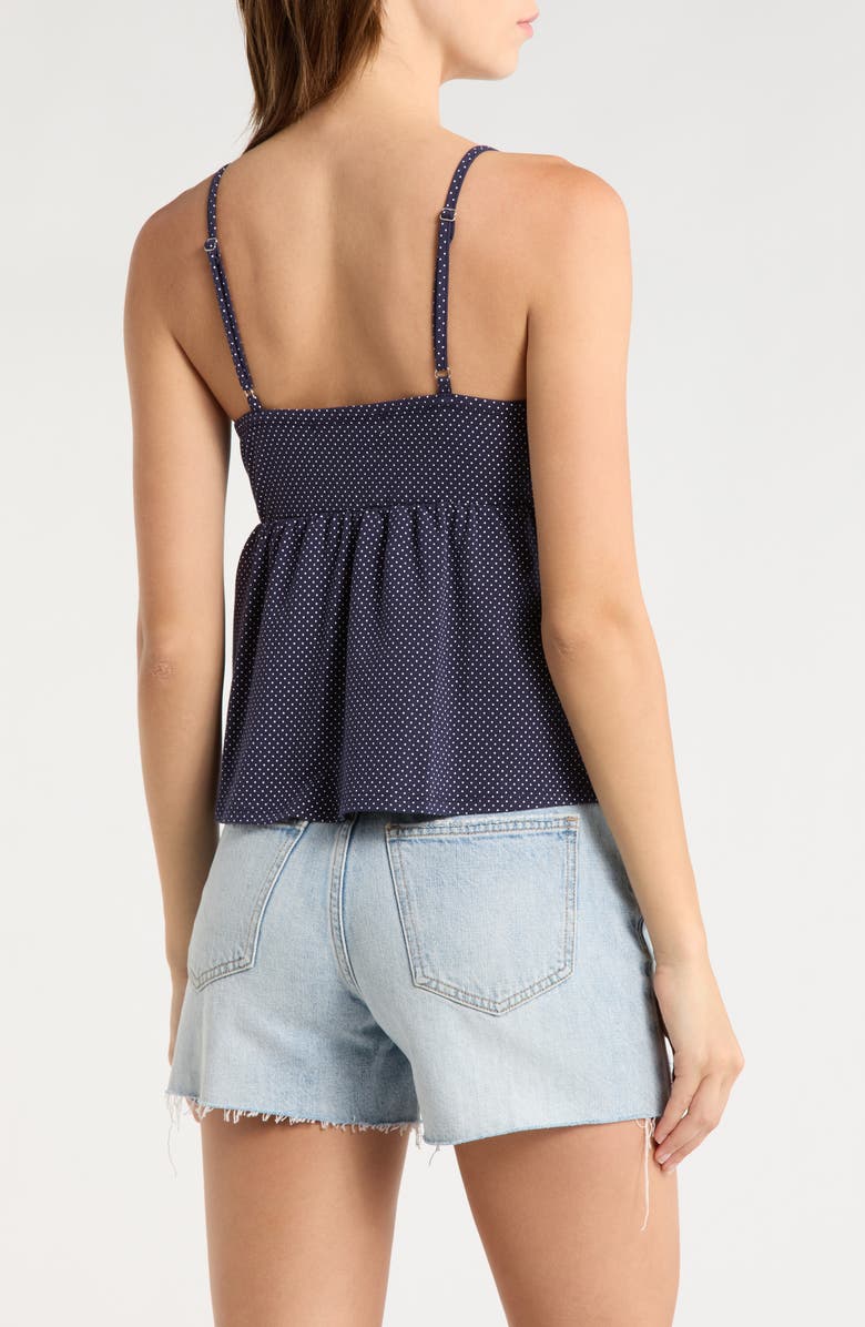 Madden Girl Picot Edge Babydoll Camisole, Alternate, color, Navy
