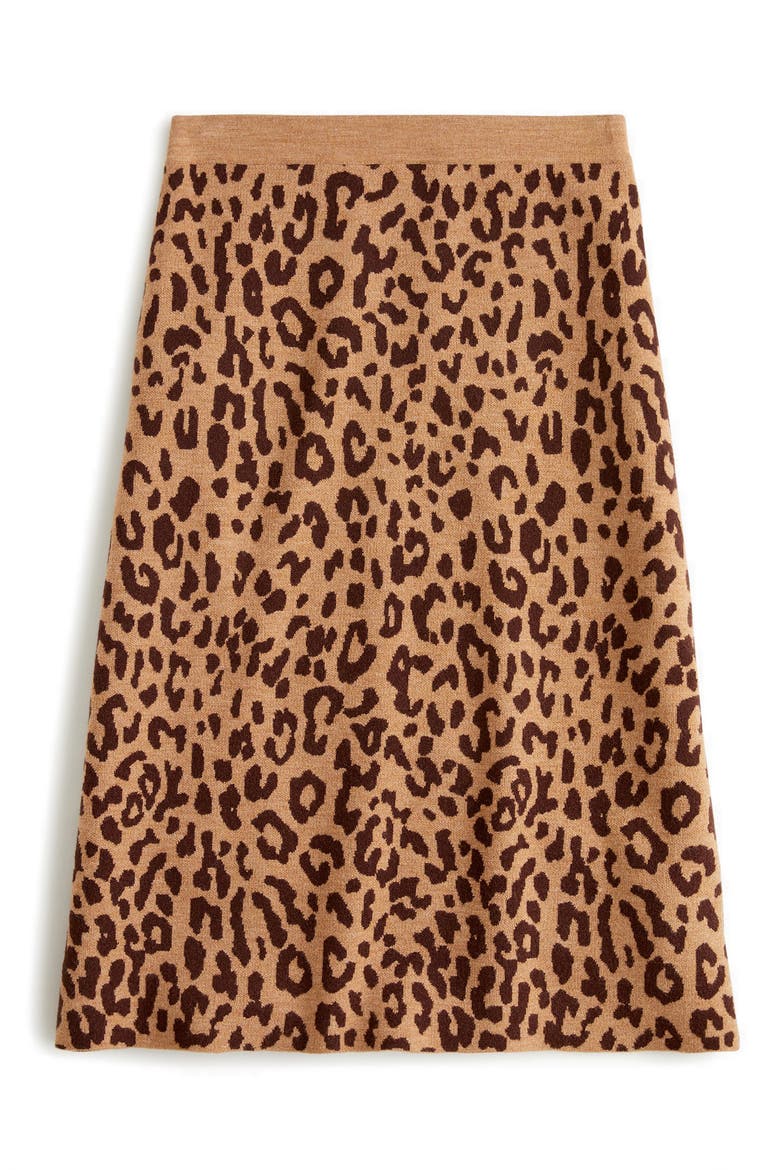 Leopard Sweater Skirt, Alternate, color, HEATHER ACORN COFFEE
