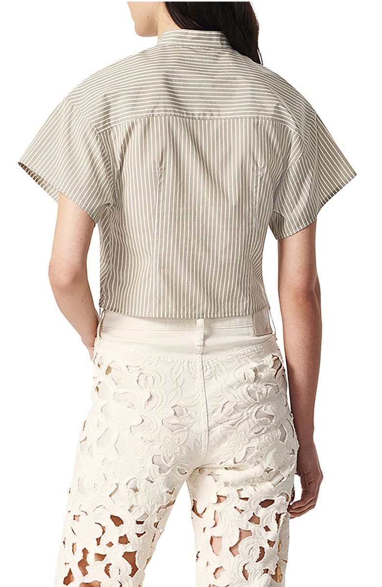 rag & bone Gretchen Stripe Poplin Shirt, Alternate, color, Beige Stripe