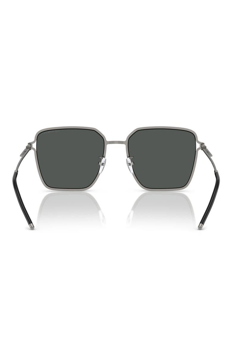 57mm Square Sunglasses, Alternate, color, GUNMETAL / BLACK / DARK GREY