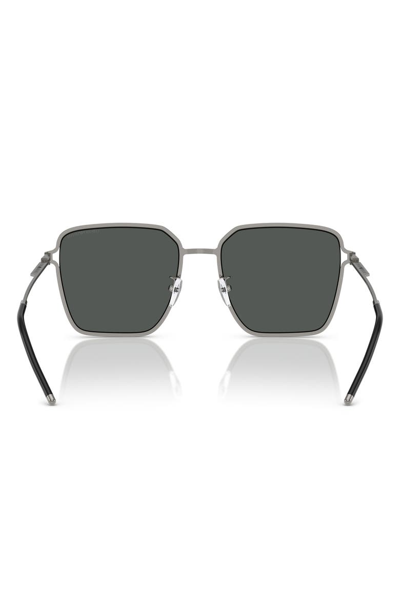 Emporio Armani 57mm Square Sunglasses, Alternate, color, Gunmetal / Black / Dark Grey